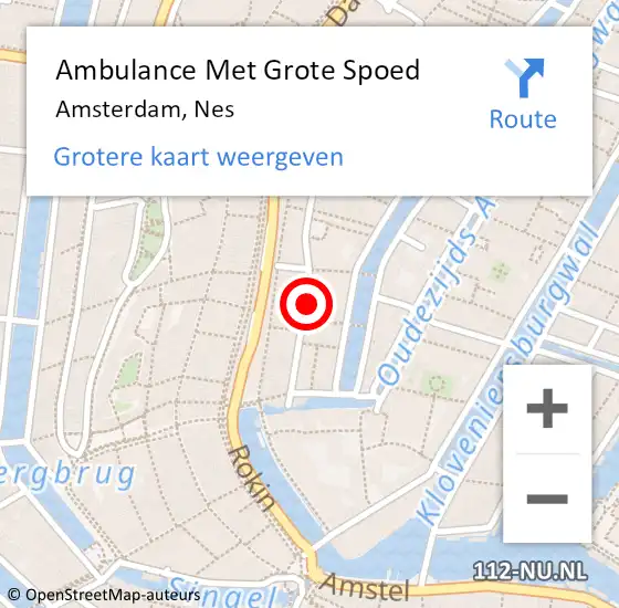 Locatie op kaart van de 112 melding: Ambulance Met Grote Spoed Naar Amsterdam, Nes op 8 november 2023 12:38