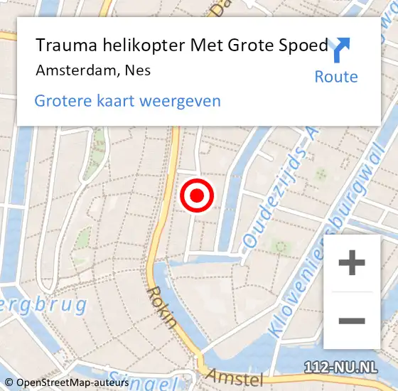 Locatie op kaart van de 112 melding: Trauma helikopter Met Grote Spoed Naar Amsterdam, Nes op 8 november 2023 12:39