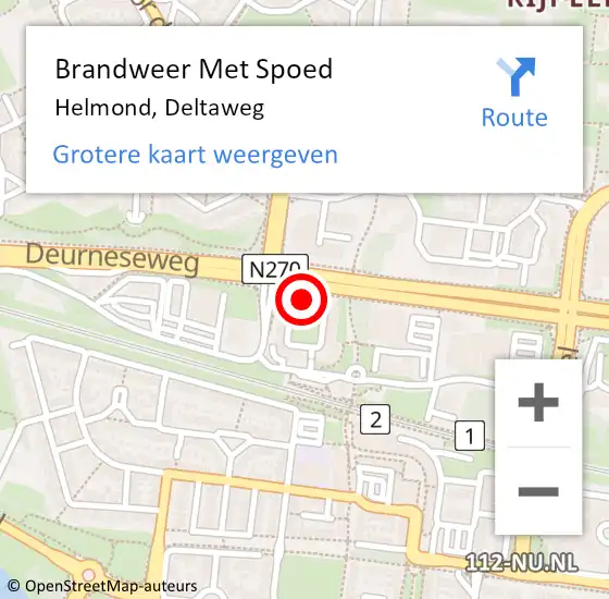 Locatie op kaart van de 112 melding: Brandweer Met Spoed Naar Helmond, Deltaweg op 8 november 2023 13:06