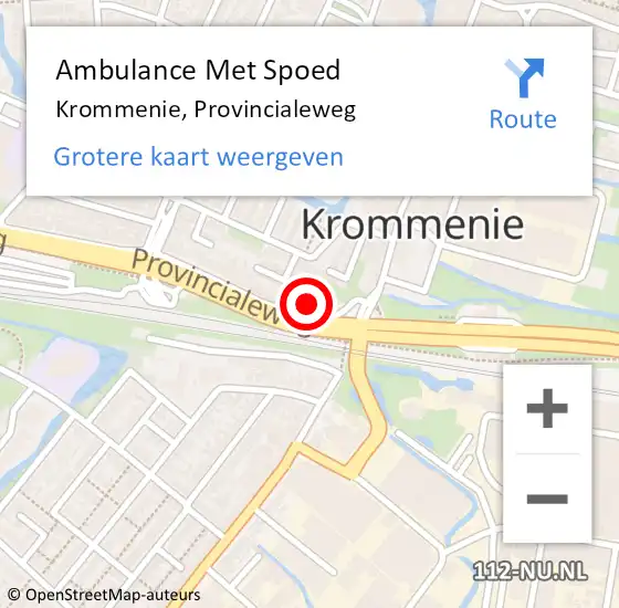 Locatie op kaart van de 112 melding: Ambulance Met Spoed Naar Krommenie, Provincialeweg op 8 november 2023 13:33