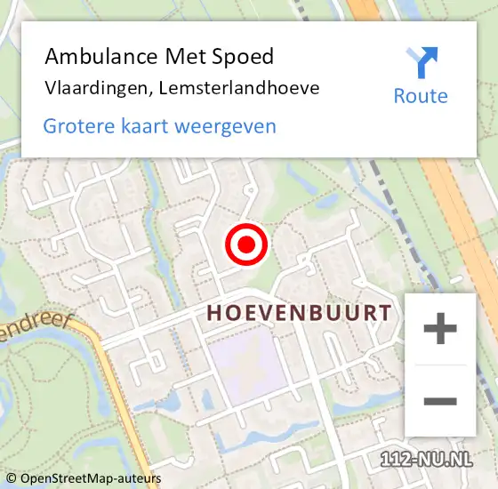 Locatie op kaart van de 112 melding: Ambulance Met Spoed Naar Vlaardingen, Lemsterlandhoeve op 8 november 2023 14:06