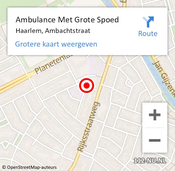 Locatie op kaart van de 112 melding: Ambulance Met Grote Spoed Naar Haarlem, Ambachtstraat op 8 november 2023 14:15