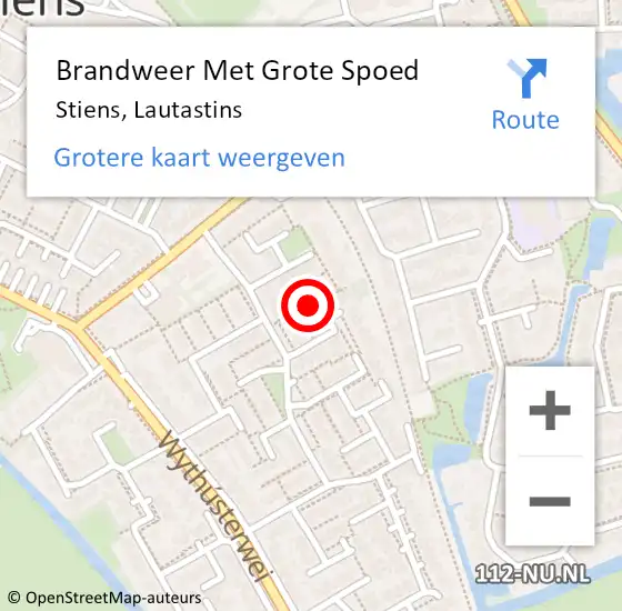 Locatie op kaart van de 112 melding: Brandweer Met Grote Spoed Naar Stiens, Lautastins op 8 november 2023 14:16