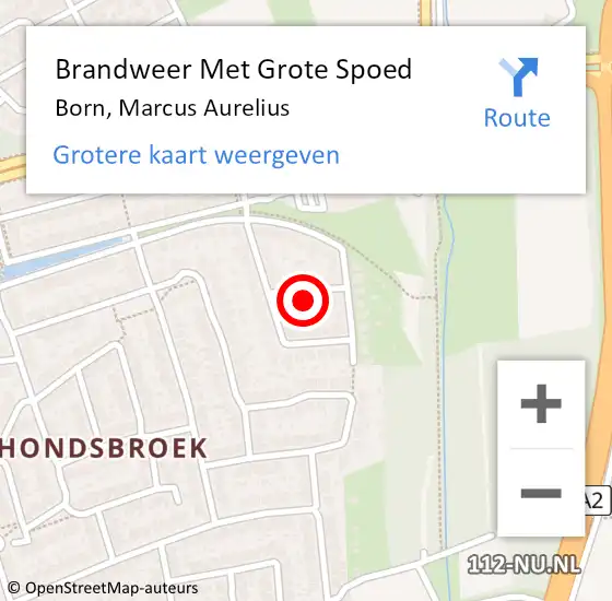 Locatie op kaart van de 112 melding: Brandweer Met Grote Spoed Naar Born, Marcus Aurelius op 8 november 2023 14:18