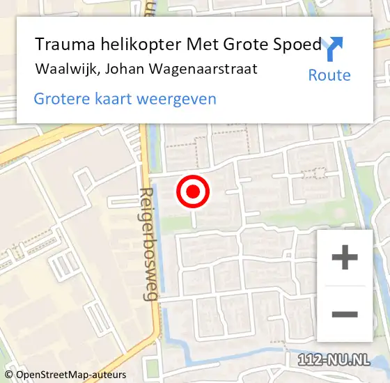Locatie op kaart van de 112 melding: Trauma helikopter Met Grote Spoed Naar Waalwijk, Johan Wagenaarstraat op 8 november 2023 14:19