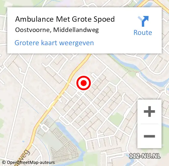 Locatie op kaart van de 112 melding: Ambulance Met Grote Spoed Naar Oostvoorne, Middellandweg op 8 november 2023 14:46