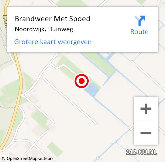 Locatie op kaart van de 112 melding: Brandweer Met Spoed Naar Noordwijk, Duinweg op 8 november 2023 14:51