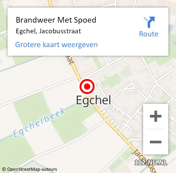 Locatie op kaart van de 112 melding: Brandweer Met Spoed Naar Egchel, Jacobusstraat op 8 november 2023 15:37