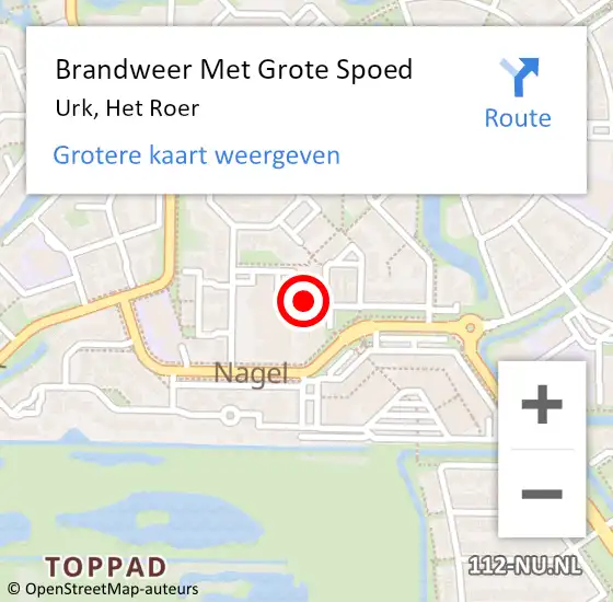 Locatie op kaart van de 112 melding: Brandweer Met Grote Spoed Naar Urk, Het Roer op 8 november 2023 15:41