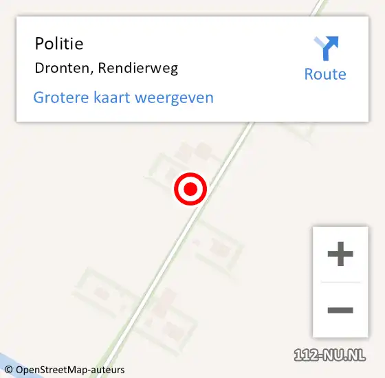 Locatie op kaart van de 112 melding: Politie Dronten, Rendierweg op 8 november 2023 15:47