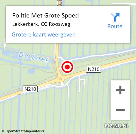 Locatie op kaart van de 112 melding: Politie Met Grote Spoed Naar Lekkerkerk, CG Roosweg op 8 november 2023 16:04