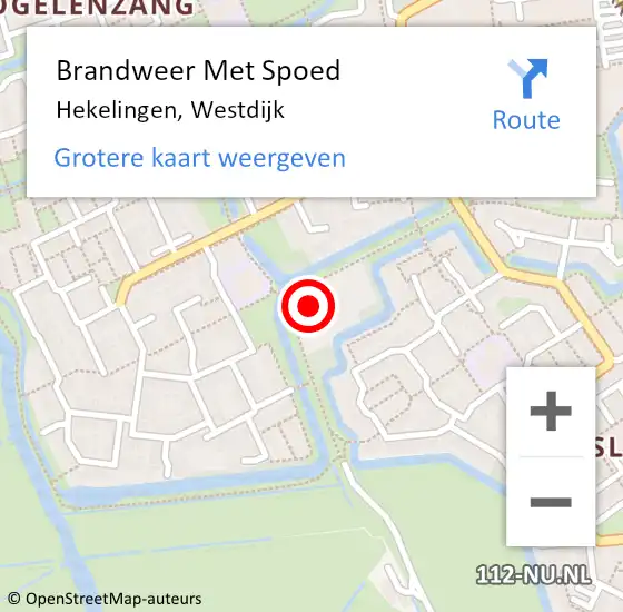 Locatie op kaart van de 112 melding: Brandweer Met Spoed Naar Hekelingen, Westdijk op 8 november 2023 16:24