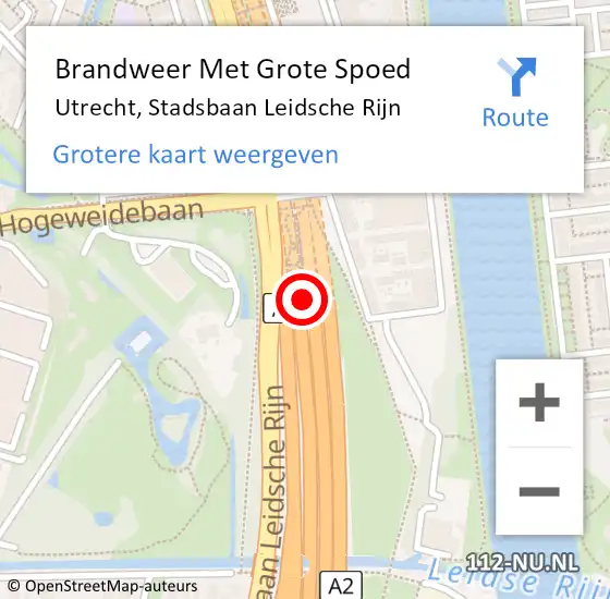 Locatie op kaart van de 112 melding: Brandweer Met Grote Spoed Naar Utrecht, Stadsbaan Leidsche Rijn op 8 november 2023 16:37