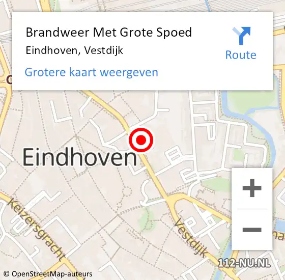 Locatie op kaart van de 112 melding: Brandweer Met Grote Spoed Naar Eindhoven, Vestdijk op 8 november 2023 16:47