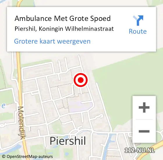 Locatie op kaart van de 112 melding: Ambulance Met Grote Spoed Naar Piershil, Koningin Wilhelminastraat op 8 november 2023 16:54