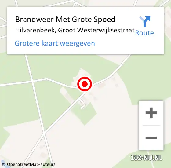 Locatie op kaart van de 112 melding: Brandweer Met Grote Spoed Naar Hilvarenbeek, Groot Westerwijksestraat op 8 november 2023 17:11