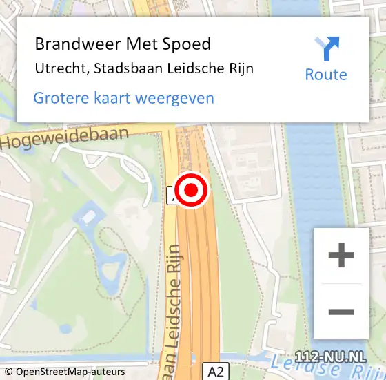 Locatie op kaart van de 112 melding: Brandweer Met Spoed Naar Utrecht, Stadsbaan Leidsche Rijn op 8 november 2023 17:13