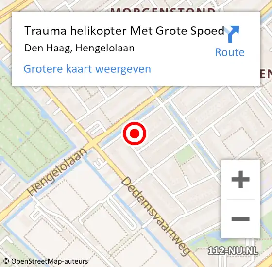 Locatie op kaart van de 112 melding: Trauma helikopter Met Grote Spoed Naar Den Haag, Hengelolaan op 8 november 2023 17:48