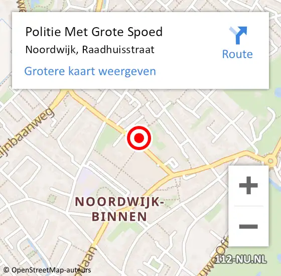 Locatie op kaart van de 112 melding: Politie Met Grote Spoed Naar Noordwijk, Raadhuisstraat op 8 november 2023 17:49