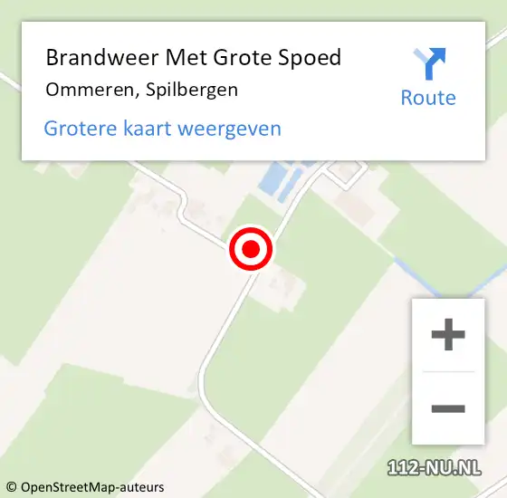 Locatie op kaart van de 112 melding: Brandweer Met Grote Spoed Naar Ommeren, Spilbergen op 8 november 2023 18:08