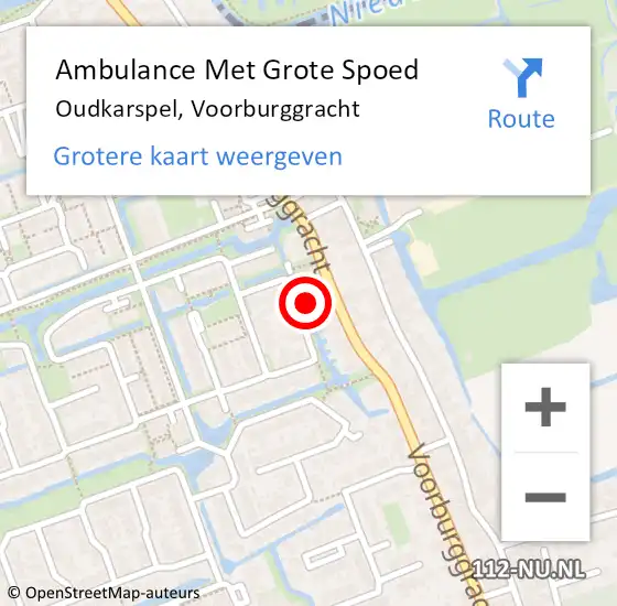 Locatie op kaart van de 112 melding: Ambulance Met Grote Spoed Naar Oudkarspel, Voorburggracht op 8 november 2023 18:43