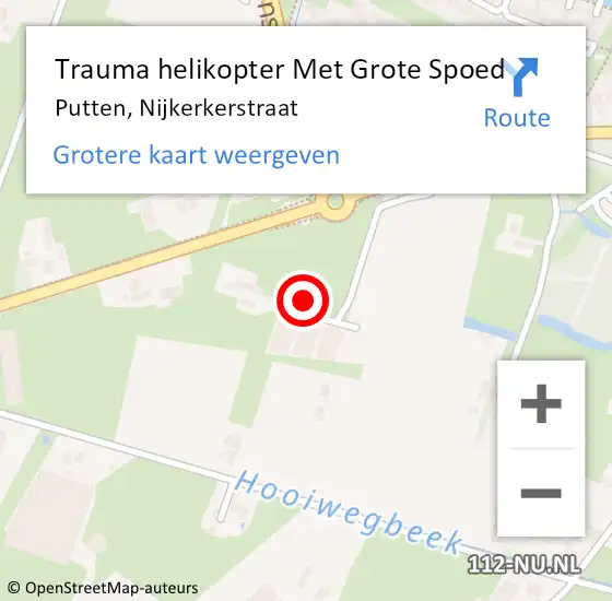 Locatie op kaart van de 112 melding: Trauma helikopter Met Grote Spoed Naar Putten, Nijkerkerstraat op 8 november 2023 18:59
