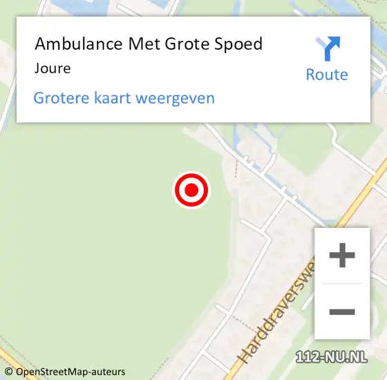 Locatie op kaart van de 112 melding: Ambulance Met Grote Spoed Naar Joure op 8 november 2023 19:02