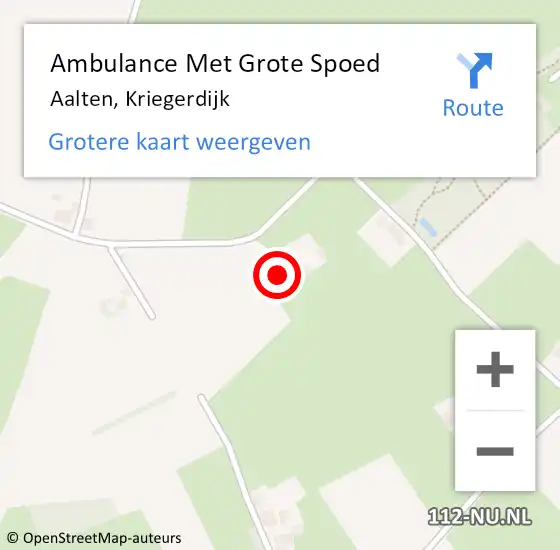 Locatie op kaart van de 112 melding: Ambulance Met Grote Spoed Naar Aalten, Kriegerdijk op 14 september 2014 16:40