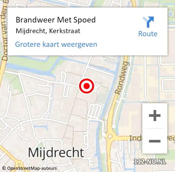 Locatie op kaart van de 112 melding: Brandweer Met Spoed Naar Mijdrecht, Kerkstraat op 8 november 2023 19:25