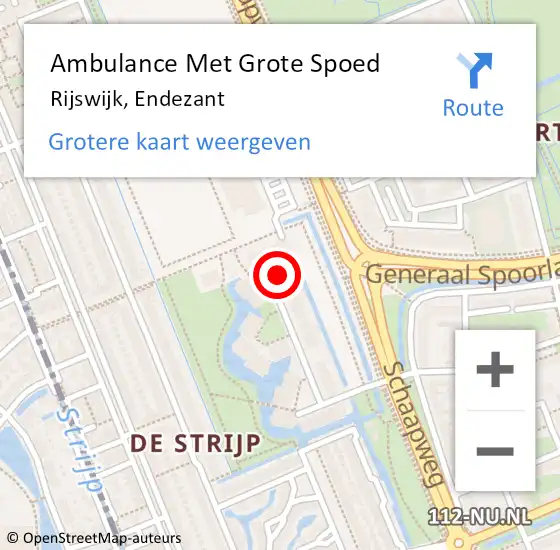 Locatie op kaart van de 112 melding: Ambulance Met Grote Spoed Naar Rijswijk, Endezant op 8 november 2023 20:58