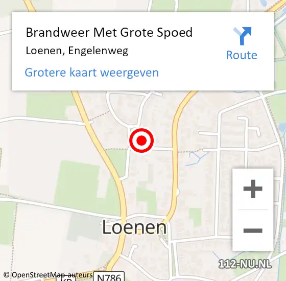 Locatie op kaart van de 112 melding: Brandweer Met Grote Spoed Naar Loenen, Engelenweg op 8 november 2023 21:57