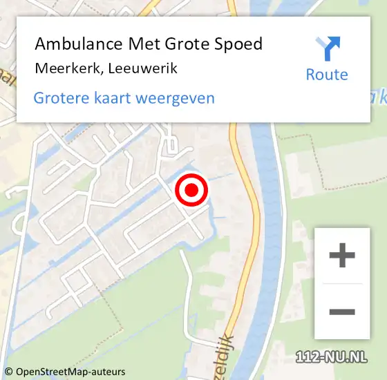 Locatie op kaart van de 112 melding: Ambulance Met Grote Spoed Naar Meerkerk, Leeuwerik op 8 november 2023 22:16