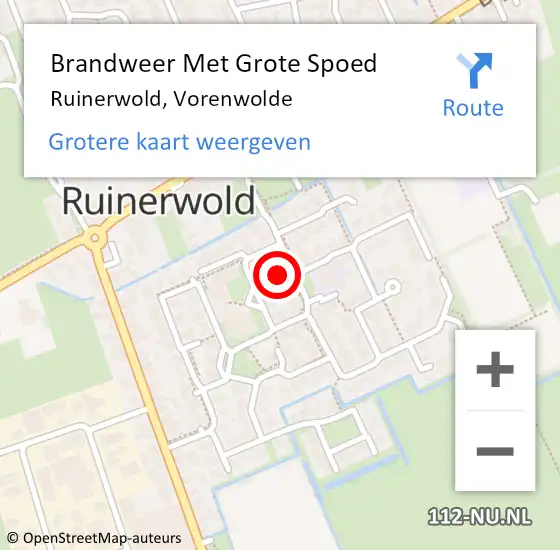 Locatie op kaart van de 112 melding: Brandweer Met Grote Spoed Naar Ruinerwold, Vorenwolde op 8 november 2023 22:34