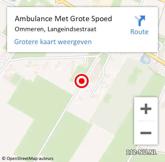 Locatie op kaart van de 112 melding: Ambulance Met Grote Spoed Naar Ommeren, Langeindsestraat op 14 september 2014 17:03