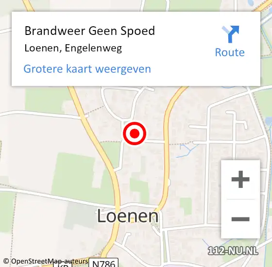 Locatie op kaart van de 112 melding: Brandweer Geen Spoed Naar Loenen, Engelenweg op 9 november 2023 00:13