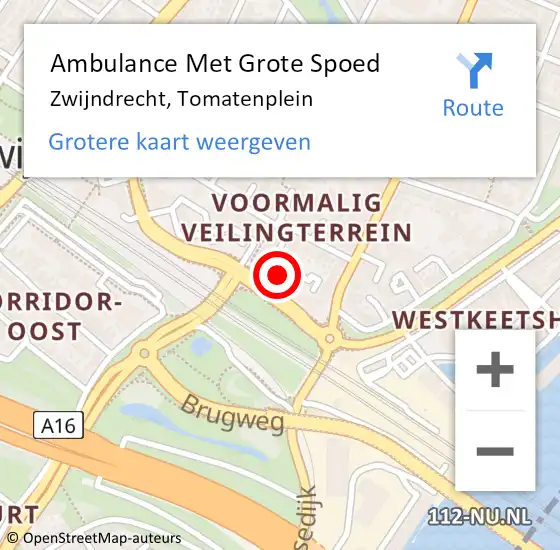 Locatie op kaart van de 112 melding: Ambulance Met Grote Spoed Naar Zwijndrecht, Tomatenplein op 9 november 2023 03:58