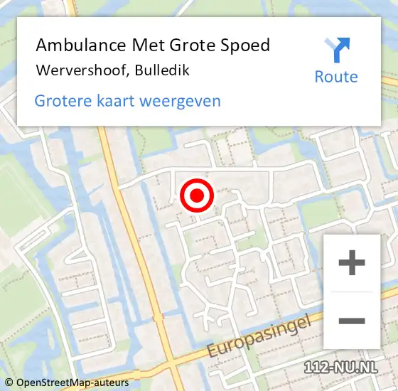 Locatie op kaart van de 112 melding: Ambulance Met Grote Spoed Naar Wervershoof, Bulledik op 9 november 2023 04:13