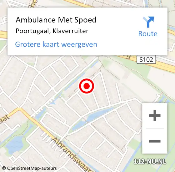 Locatie op kaart van de 112 melding: Ambulance Met Spoed Naar Poortugaal, Klaverruiter op 9 november 2023 05:00