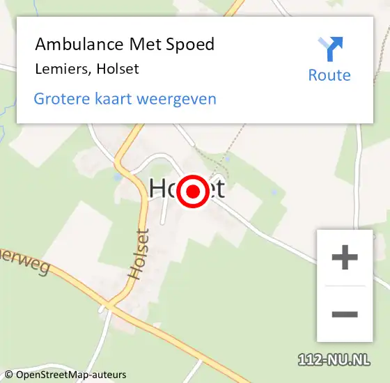 Locatie op kaart van de 112 melding: Ambulance Met Spoed Naar Lemiers, Holset op 14 september 2014 17:16