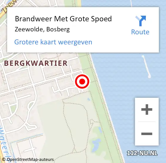 Locatie op kaart van de 112 melding: Brandweer Met Grote Spoed Naar Zeewolde, Bosberg op 9 november 2023 07:38