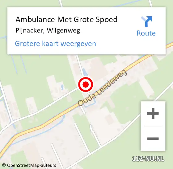 Locatie op kaart van de 112 melding: Ambulance Met Grote Spoed Naar Pijnacker, Wilgenweg op 9 november 2023 08:21