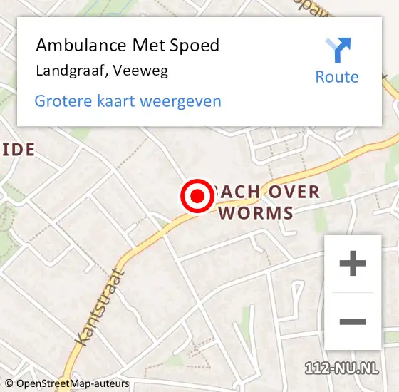 Locatie op kaart van de 112 melding: Ambulance Met Spoed Naar Landgraaf, Veeweg op 14 september 2014 17:37