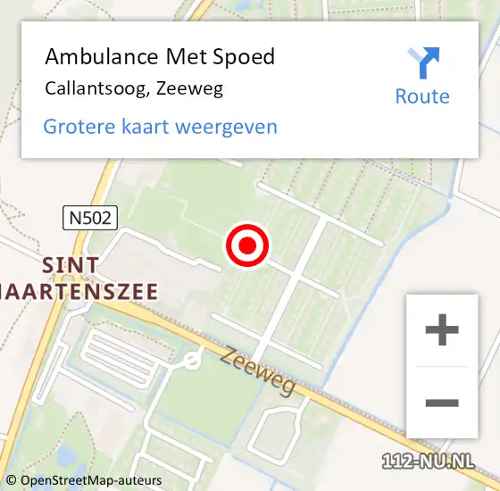 Locatie op kaart van de 112 melding: Ambulance Met Spoed Naar Callantsoog, Zeeweg op 9 november 2023 09:19