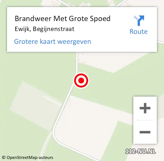 Locatie op kaart van de 112 melding: Brandweer Met Grote Spoed Naar Ewijk, Begijnenstraat op 9 november 2023 10:19