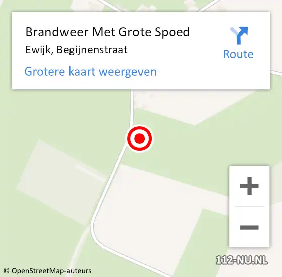 Locatie op kaart van de 112 melding: Brandweer Met Grote Spoed Naar Ewijk, Begijnenstraat op 9 november 2023 10:20