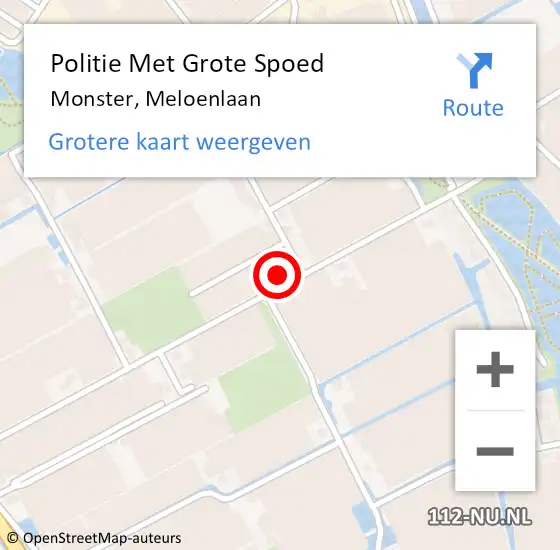 Locatie op kaart van de 112 melding: Politie Met Grote Spoed Naar Monster, Meloenlaan op 9 november 2023 11:04