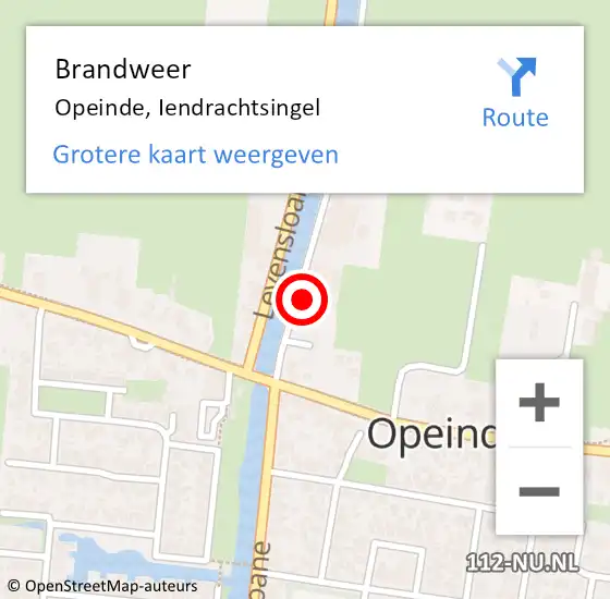 Locatie op kaart van de 112 melding: Brandweer Opeinde, Iendrachtsingel op 9 november 2023 13:14