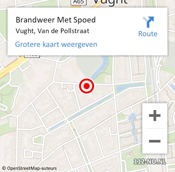 Locatie op kaart van de 112 melding: Brandweer Met Spoed Naar Vught, Van de Pollstraat op 9 november 2023 13:30