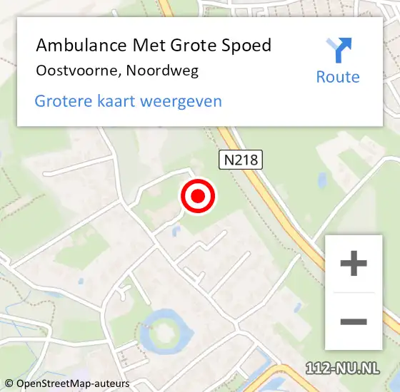 Locatie op kaart van de 112 melding: Ambulance Met Grote Spoed Naar Oostvoorne, Noordweg op 9 november 2023 14:16