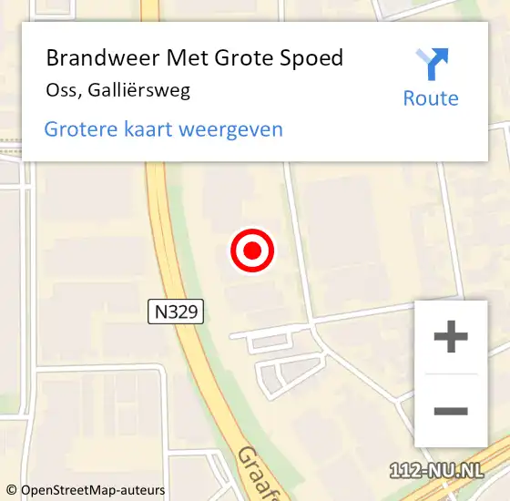 Locatie op kaart van de 112 melding: Brandweer Met Grote Spoed Naar Oss, Galliërsweg op 9 november 2023 14:25